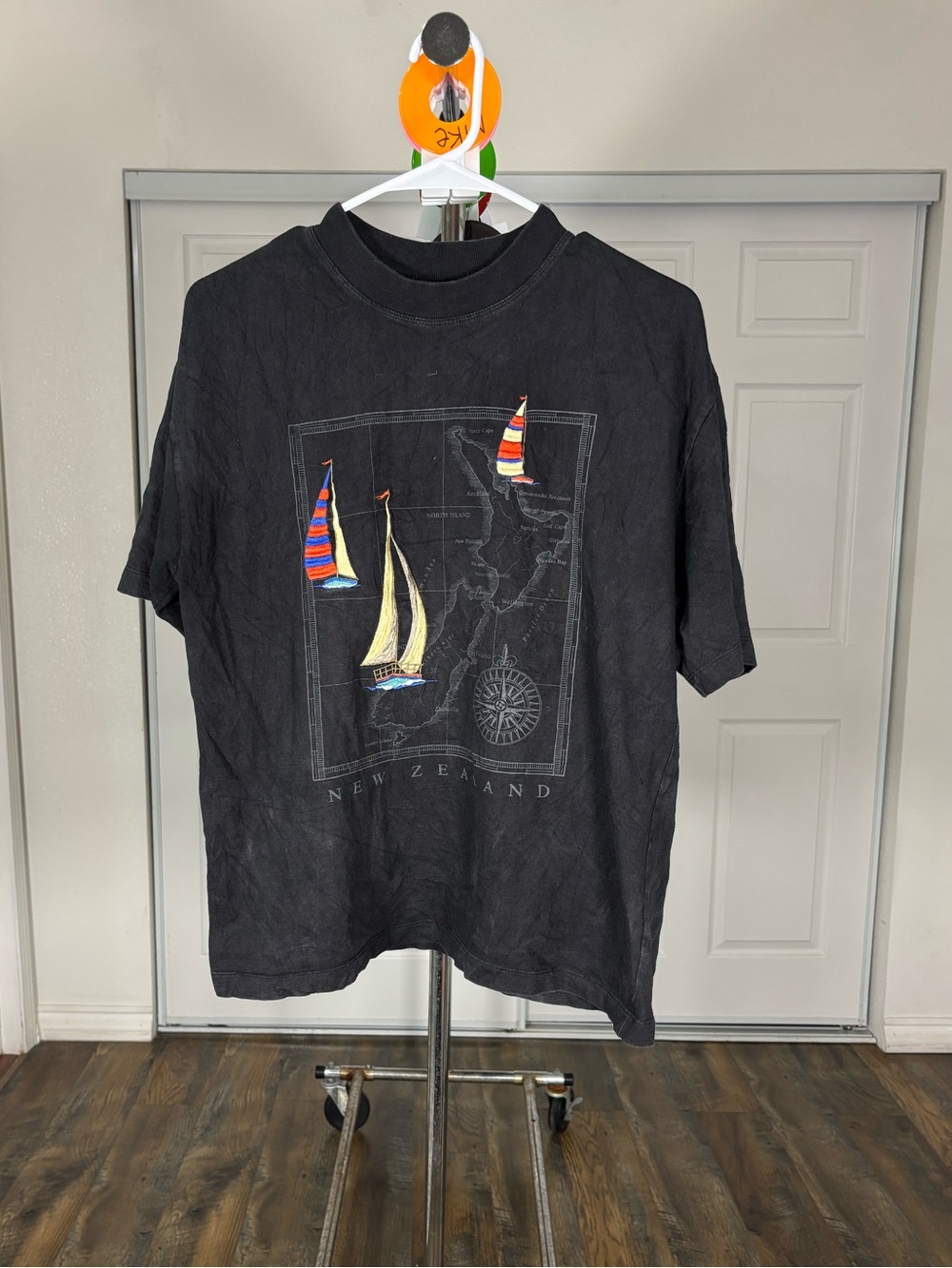 Vintage Black New Zealand Sailboat Graphic Tee